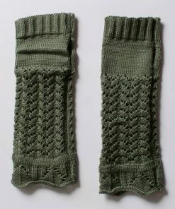 Leto Accessories Sage Knitted Arm Warmers Clothing, Accessories & Mens