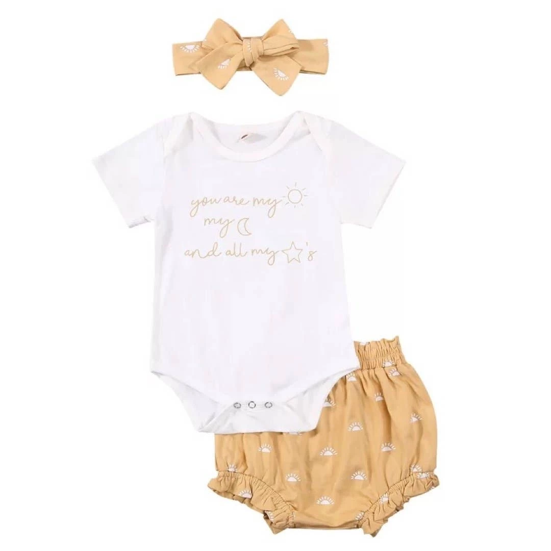 Wholesale 🛒 Tiny Trendsetter Inc. Baby & Pets You Are My Sunshine Three-Piece Set 👍 1 Tiny Trendsetter Inc. Baby & Pets You Are My Sunshine Three-Piece Set