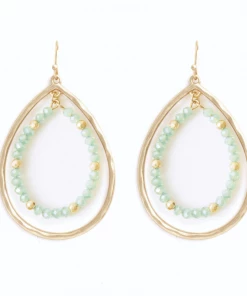 Splendid Iris Aqua & Gold Teardrop Earring