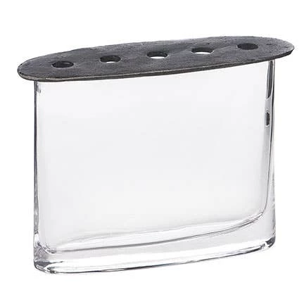 Wholesale ✨ Willow Group Vases Oval Glass Vase With Cast Iron Lid 😀 1 Willow Group Vases Oval Glass Vase With Cast Iron Lid