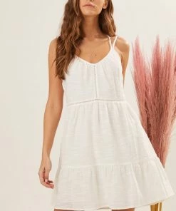 Lush Clothing White Sleeveless Mini Dress