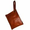 Chloe & Lex Chestnut Leather Wristlet