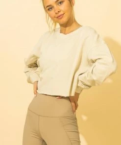 HYFVE Oatmeal Crewneck Crop Sweater