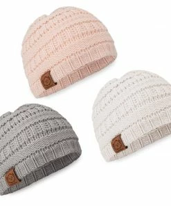 KeaBabies Baby Knitted Beanie 3-Pack (Sweet Pea)