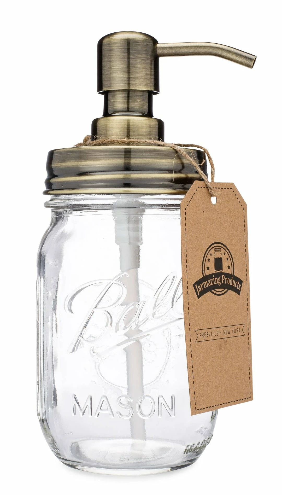 Best reviews of ๐งจ Jarmazing Products Classic Farmhouse Mason Jar Soap Dispenser - Brass Kitchen & Bar ๐ 1 Jarmazing Products Classic Farmhouse Mason Jar Soap Dispenser - Brass Kitchen & Bar