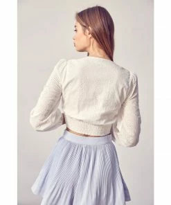 Idem Ditto Eyelet Cotton Button Down Blouse