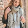 Leto Accessories Clothing, Accessories & Mens Oatmeal Feather Knit Boho Scarf