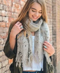 Leto Accessories Clothing, Accessories & Mens Oatmeal Feather Knit Boho Scarf