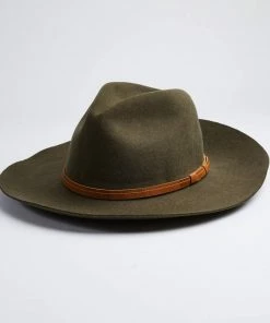 Elegancia Tropical Hats Rancher Style Olive Green Felt Hat Clothing, Accessories & Mens
