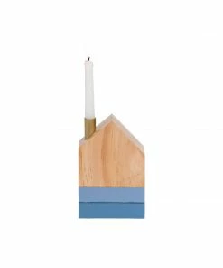 Foreside Home & Garden Poppy Picks House Taper Candle Holder Blue