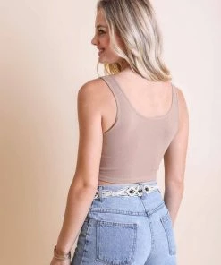 Leto Accessories Mocha Ribbed Hook Eye Brami Clothing, Accessories & Mens