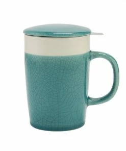 CasaWare Kitchen & Bar 16 Oz Crackle Glaze Tea Infuser Mug