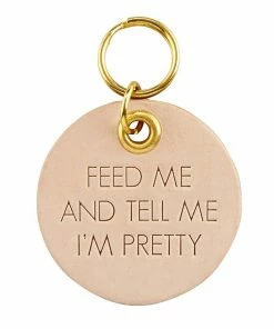 Santa Barbara Design Studio By Creative Brands Leather Pet Tag - Feed Me Baby & Pets