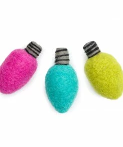 The Foggy Dog Baby & Pets Holiday Brights Light Bulb Cat Toys - Set Of 3