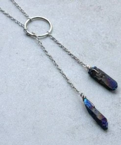 DaniAWESOME Double Crystal Lariat Necklace Clothing, Accessories & Mens