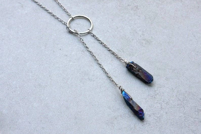 Promo ✔️ DaniAWESOME Double Crystal Lariat Necklace Clothing, Accessories & Mens 💯 1 DaniAWESOME Double Crystal Lariat Necklace Clothing, Accessories & Mens