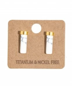 Anarchy Street Cylindrical Stone Bar Stud Earrings Clothing, Accessories & Mens