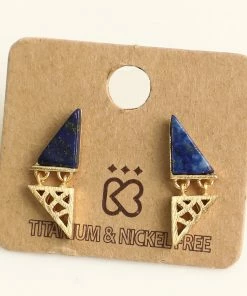Fame Accessories Twin Triangle Stone Earrings Clothing, Accessories & Mens