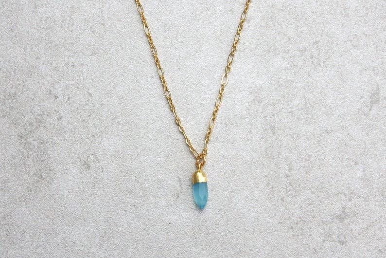 Promo 👏 DaniAWESOME Blue Chalcedony Talisman Choker 💯 1 DaniAWESOME Blue Chalcedony Talisman Choker