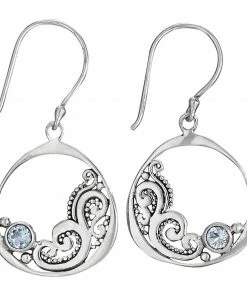 Tiger Mountain Jewelry Paisley Blue Sterling Silver Earring