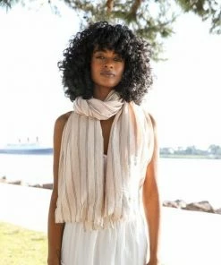 Leto Accessories Pencil Stripe Double Weave Scarf