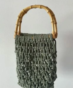 CoralieHandMade Macrame Pouch- Olive Clothing, Accessories & Mens