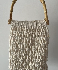CoralieHandMade Clothing, Accessories & Mens Macrame Bag- Beige