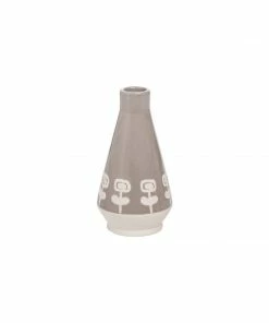 Foreside Home & Garden Dark Gray Floral Bud Vase
