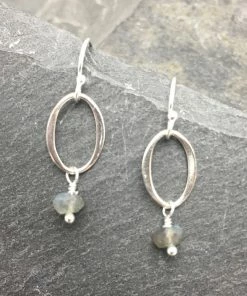 Elizabeth Jewelry Clothing, Accessories & Mens Silver Oval With Labradorite Earring