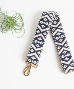 Funky Monkey Fashion Navy & Cream Geo Woven Shoulder Strap Clothing, Accessories & Mens