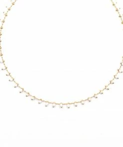 Topaz & Pearl White Confetti Beaded Choker Clothing, Accessories & Mens