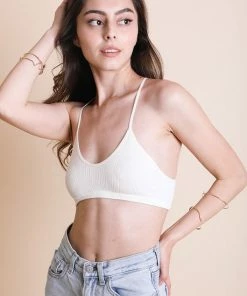 Leto Accessories Seamless Slash Racer Back Bralette