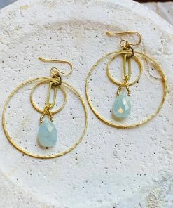 Darby Drake Jewelry & Design Triple Layer Hoop & Stone Earrings Clothing, Accessories & Mens