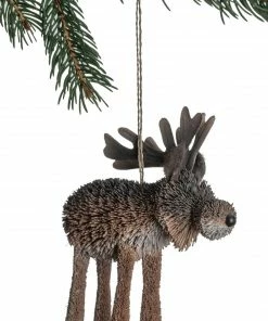 Silk Road Bazaar Seasonal Bottle Brush Moose Ornament