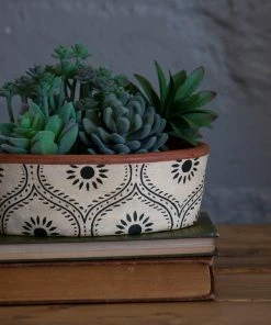 Foreside Home & Garden Vases Jenica Terracotta Oval Planter