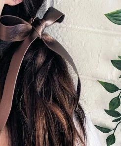 Suade Paniolo Brown Ribbon Hair Ties Clothing, Accessories & Mens