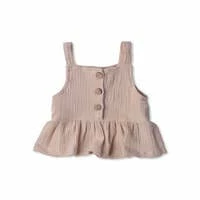 Babe Basics Baby & Pets Beige Ruffle Baby Tank