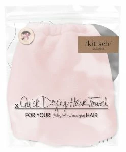 KITSCH Bath & Body Microfiber Hair Towel- Blush