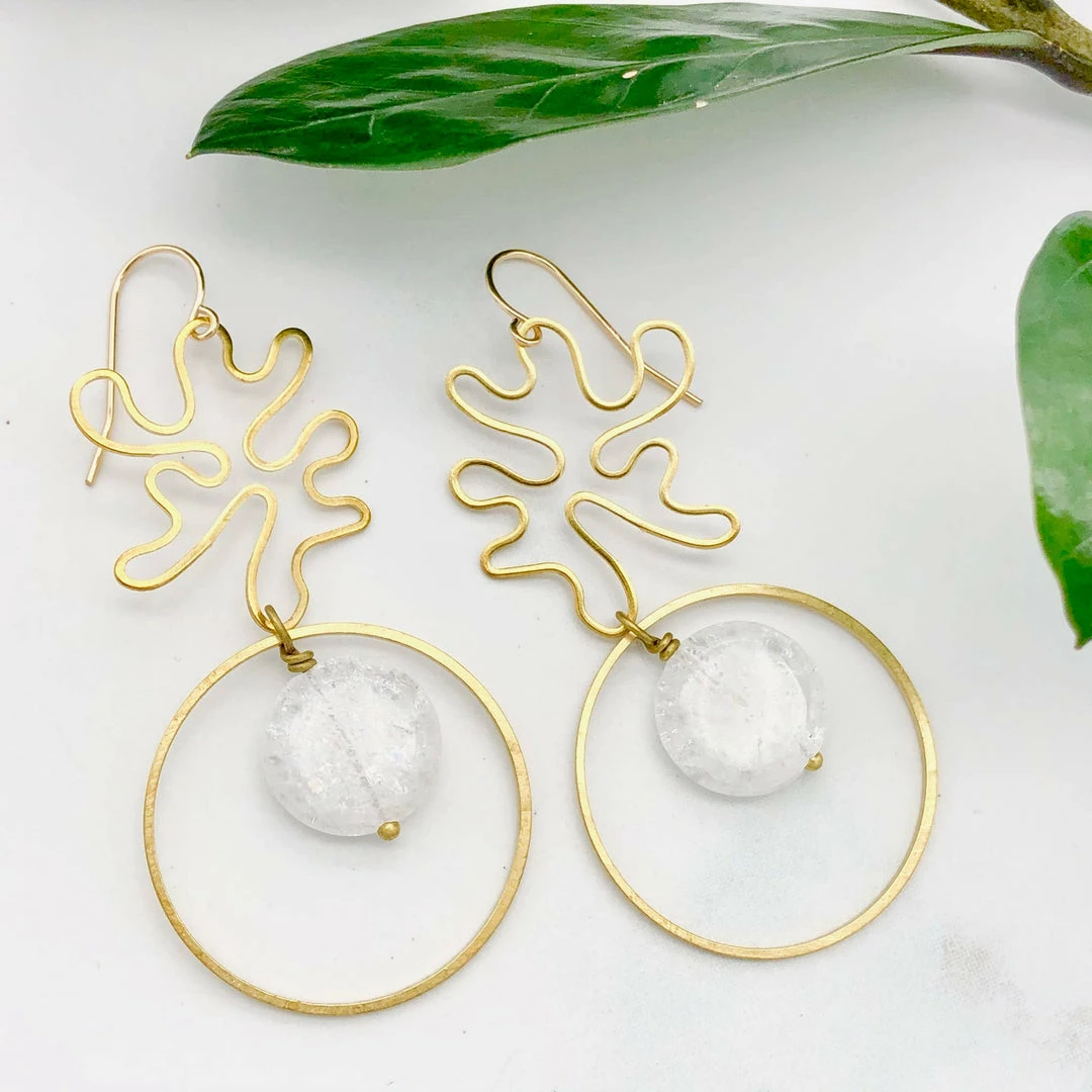 Coupon ❤️ Red Giraffe Designs Abstract Crackle Quartz Earrings Clothing, Accessories & Mens 😉 1 Red Giraffe Designs Abstract Crackle Quartz Earrings Clothing, Accessories & Mens