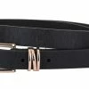 Most Wanted USA Clothing, Accessories & Mens Skinny Shimmer Leather Belt With Triple Holder Small