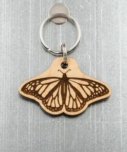 Steamer Lane Design Monarch Butterfly Wood Keychain