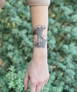 NatureTats Body Chanterelle Mushroom Temporary Tattoo