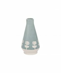 Foreside Home & Garden Blue Floral Bud Vase Vases