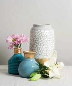 Foreside Home & Garden Gray Leaf Metallic Vase Home Goods