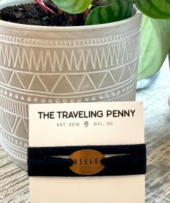 The Traveling Penny 03860 Black Area Code Cloth Wrap Bracelet Clothing, Accessories & Mens